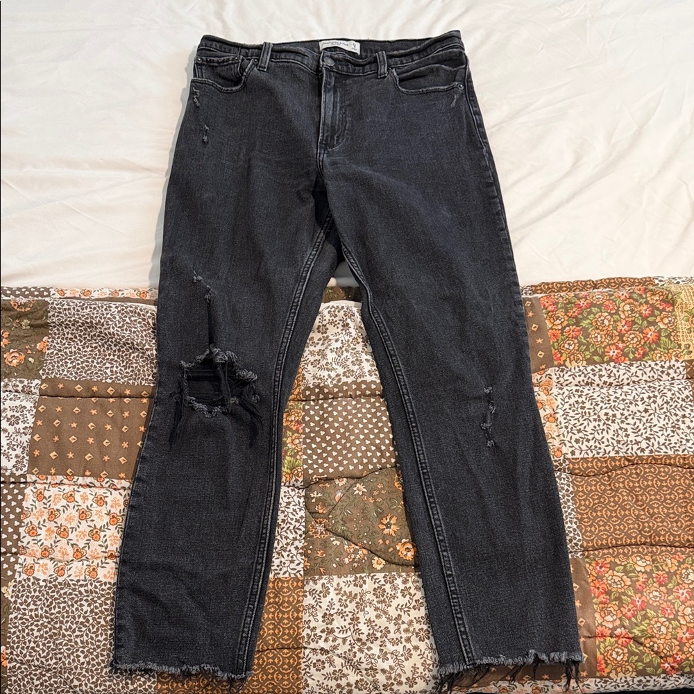 Abercrombie & Fitch Black Cropped Jeans